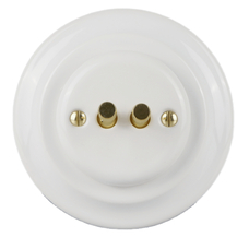 FND DOUBLE PUSHBUTTON WHITE PORCELAIN TYPE 3